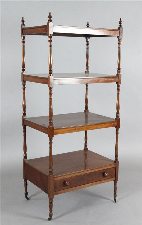 A Regency mahogany four tier whatnot, W.2ft D.1ft 6in. H.4ft 8in.